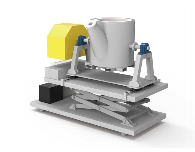 地轨给汤线如何与集中熔化炉配套，实现全自动化生产？